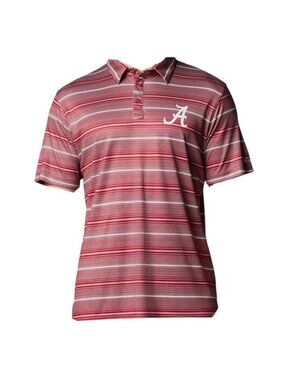 Columbia PGF Alabama Crimson Tide Super Terminal Stripe Polo Top